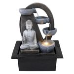 Fuente de Agua Diseño Buda con Luz LED