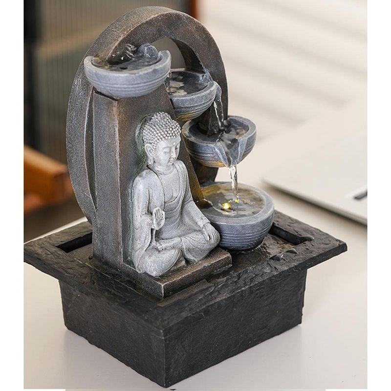 Fuente de Agua Diseño Buda con Luz LED