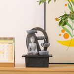 Fuente de Agua Diseño Buda con Luz LED