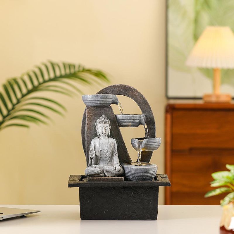 Fuente de Agua Diseño Buda con Luz LED