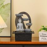 Fuente de Agua Diseño Buda con Luz LED