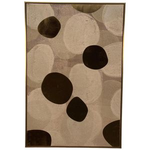 Cuadro Abstracto Tonos Beige y Negro