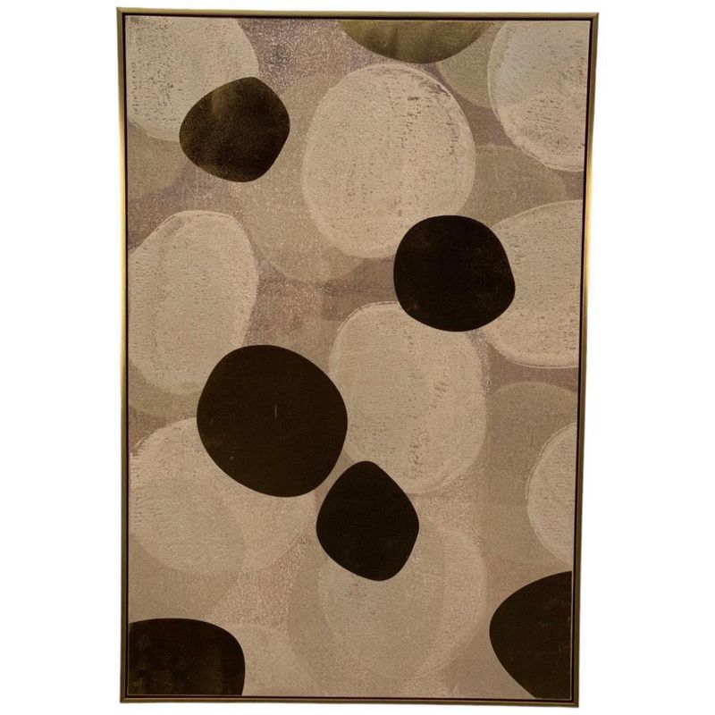 Cuadro Abstracto Tonos Beige y Negro