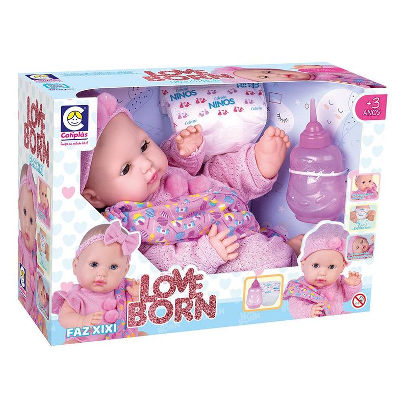 Muñeca Amor de Bebé con Biberón y Pañal