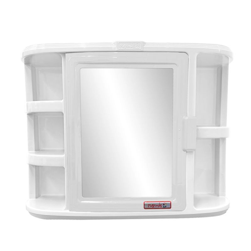 Gabinete Plástico para Baño con Espejo Blanco