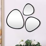Set de Espejos Asimétricos Negros 3 Pzas 31 X 28.50 Cm