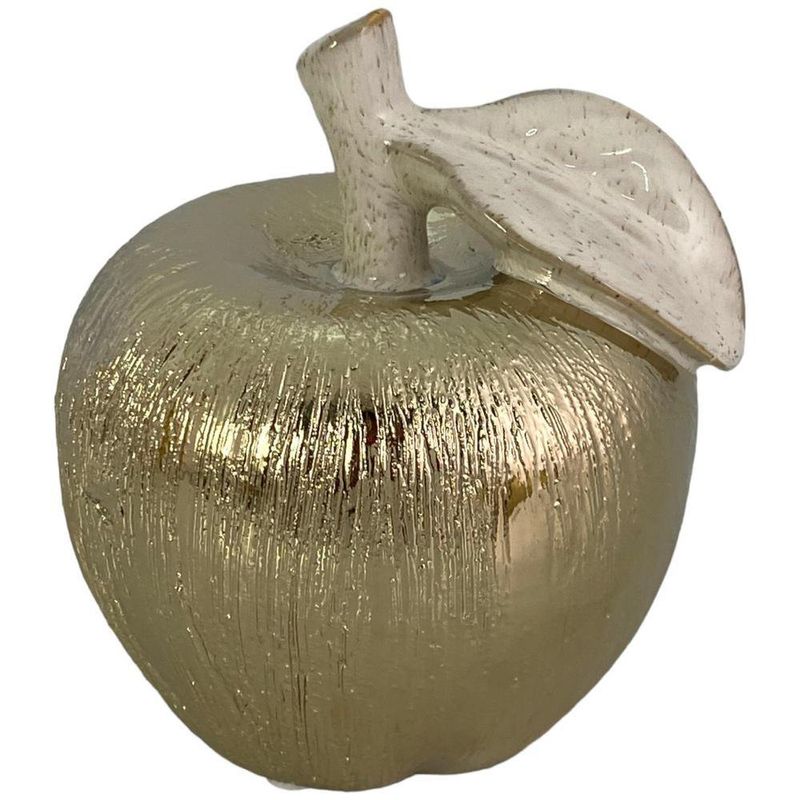 Figura Decorativa Manzana Dorada
