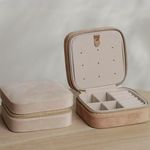 Joyero de Zipper Beige 10.5x10.5x5 Cm