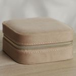 Joyero de Zipper Beige 10.5x10.5x5 Cm