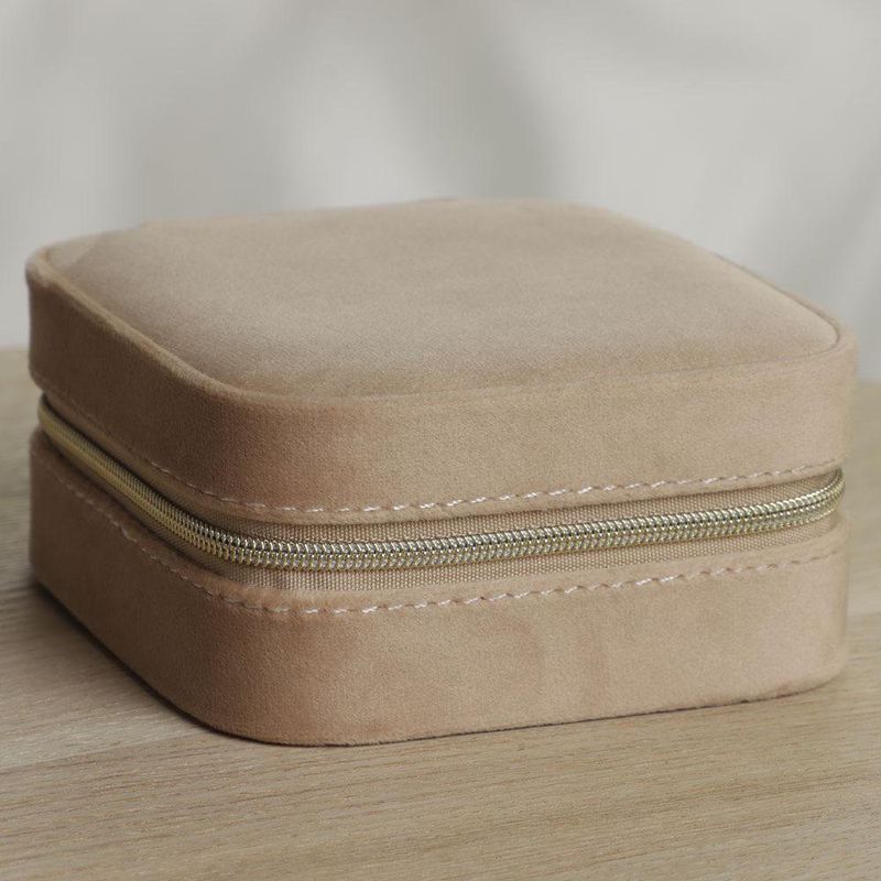 Joyero de Zipper Beige 10.5x10.5x5 Cm
