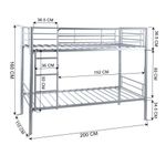 Cama Litera De Metal 200.5X110X160.5 Cm - Z Varios Colores