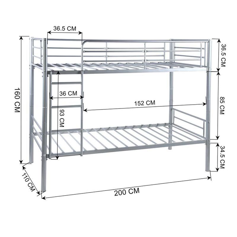 Cama Litera De Metal 200.5X110X160.5 Cm - Z Varios Colores