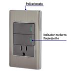 Tomacorriente e Interruptor de 2 Polos Lisboa Acero - Volteck