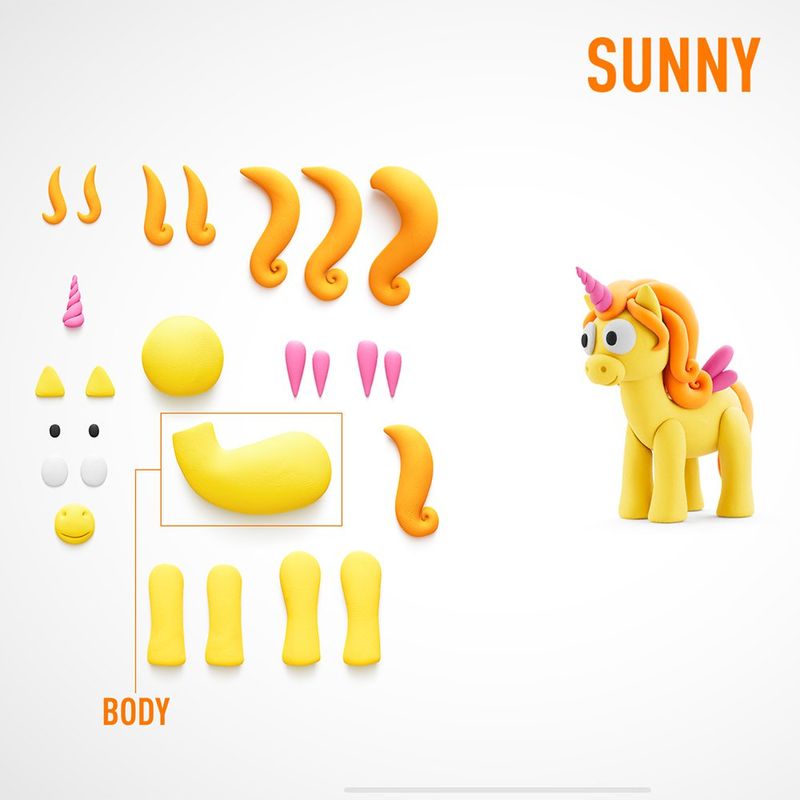 Set de Arcilla Moldeable Unicornio Sunny - 3 Latas