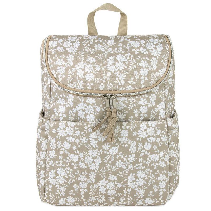 Pañalera Tipo Mochila Floreada Beige Baby Essentials