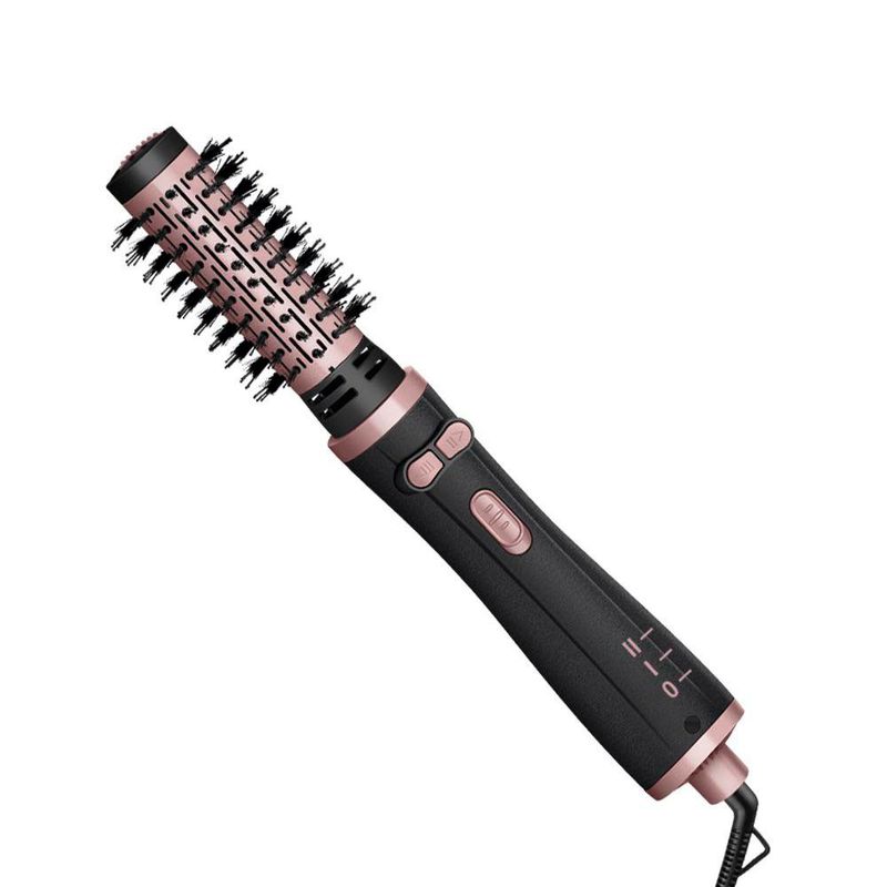 Cepillo Secador Rotativo Negro con Rose Gold