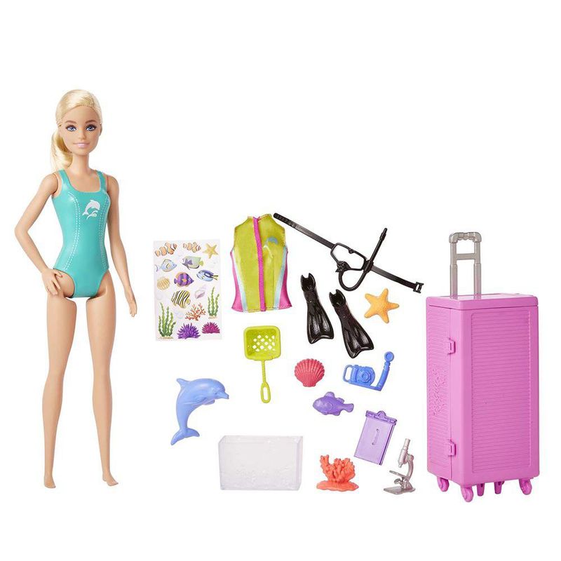 Muñeca Barbie Bióloga Marina con Laboratorio Móvil