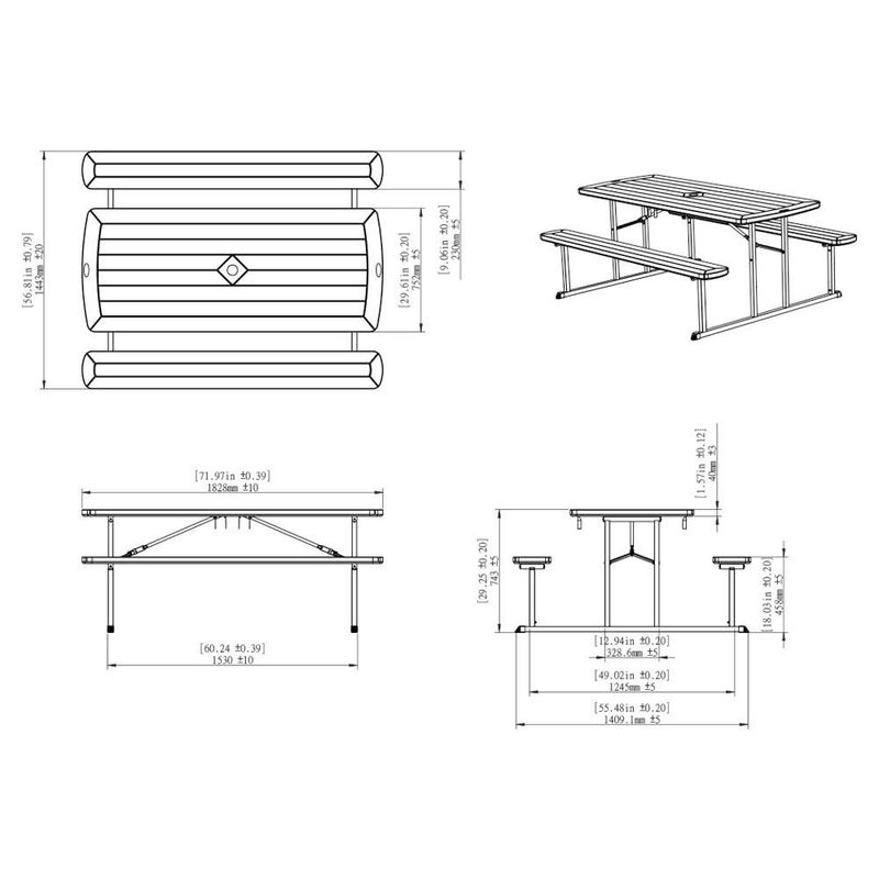 Set de Comedor Plegable Café para Camping