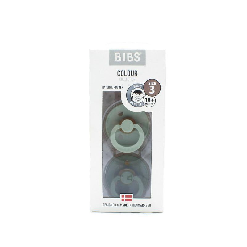 Set de 2 Chupetes de Caucho Natural Talla 3 Verde Salvia