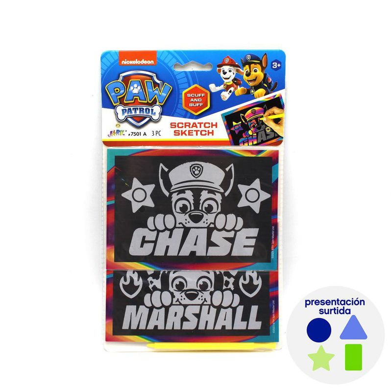 Kit de Dibujo Scratch Paw Patrol 3 Pzas