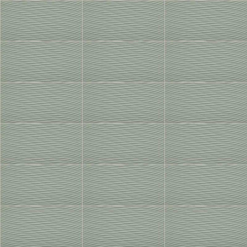 Azulejo Wall Twist Verde 3D 40x80 Cm - Interceramic