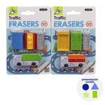 Set de Borradores Transportes 5 Pzas Diseños Surtidos