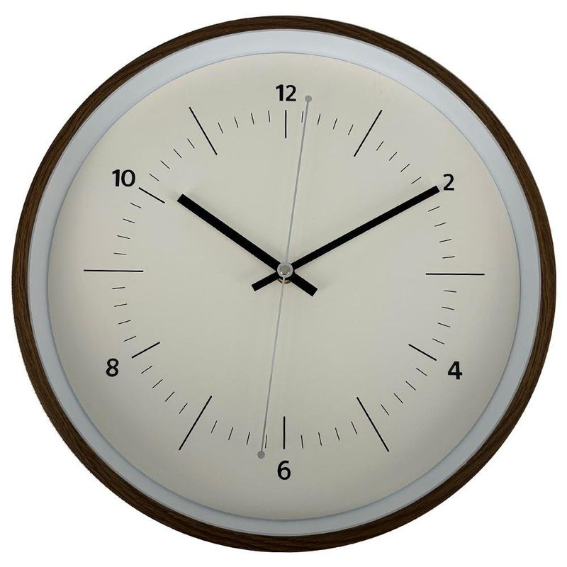 Reloj de Pared con Marco Color Madera Estilo Minimalista
