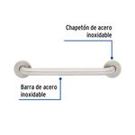 Barra Recta de Seguridad Acero Inoxidable 40 Cm