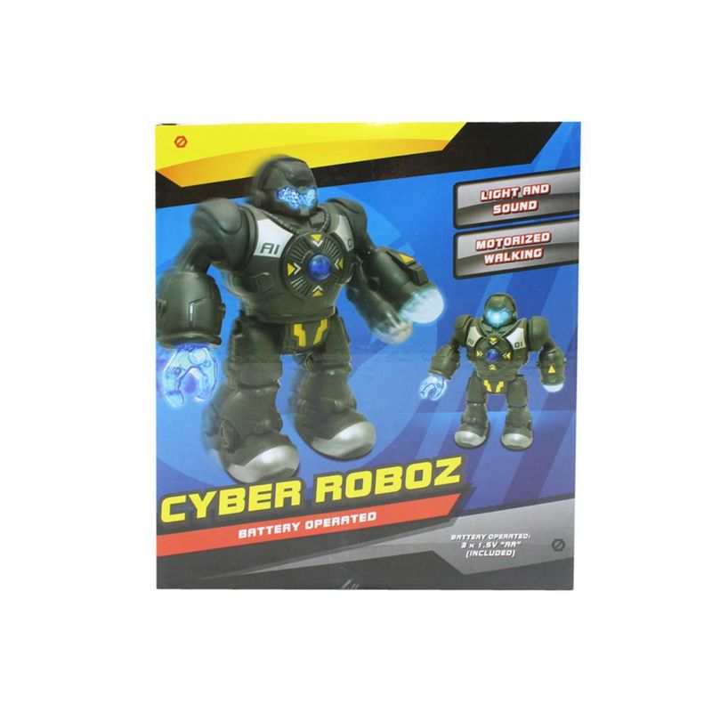 Juguete de Robot Cyber con Luz y Sonido Gris 9 Plg