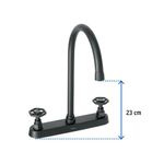 Mezcladora para Cocina Tubig Negro Mate Maneral Redondo - Foset