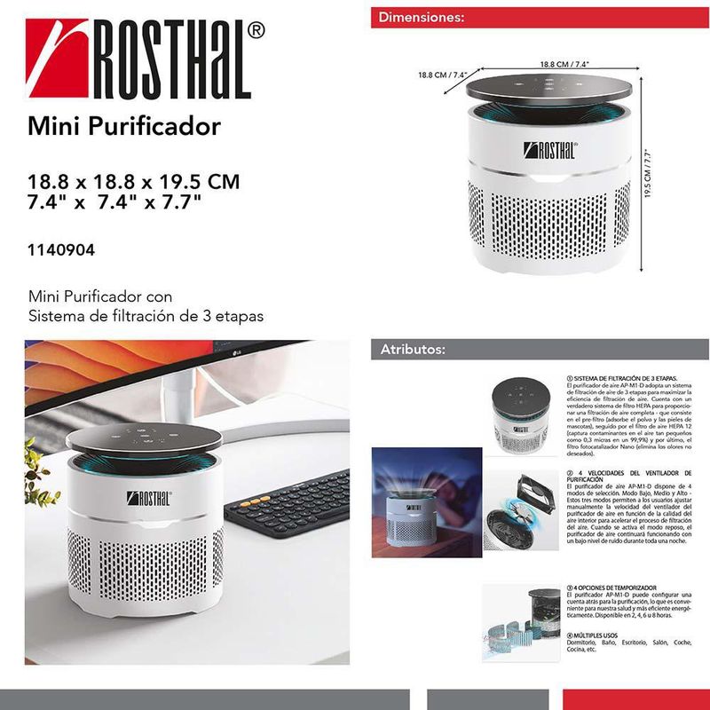 Mini Purificador de Ambiente para Escritorio