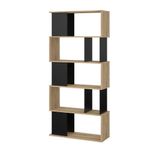 Librera Cubos Negro y Café Claro de 5 Niveles 80x30x174 Cm - Tvilum