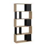 Librera Cubos Negro y Café Claro de 5 Niveles 80x30x174 Cm - Tvilum