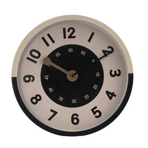 Reloj de Pared Decorativo Moderno Beige y Negro 30.5x4.5x30.5 Cm