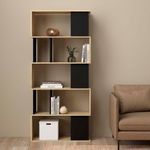 Librera Cubos Negro y Café Claro de 5 Niveles 80x30x174 Cm - Tvilum