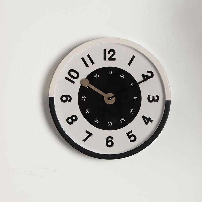 Reloj de Pared Decorativo Moderno Beige y Negro 30.5x4.5x30.5 Cm