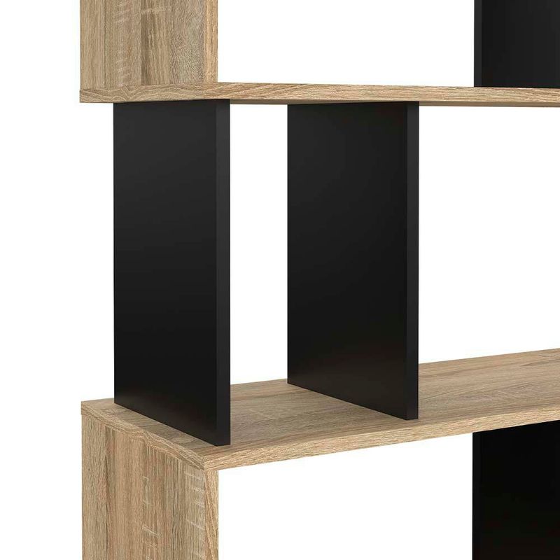 Librera Cubos Negro y Café Claro de 5 Niveles 80x30x174 Cm - Tvilum