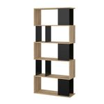 Librera Cubos Negro y Café Claro de 5 Niveles 80x30x174 Cm - Tvilum