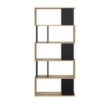 Librera Cubos Negro y Café Claro de 5 Niveles 80x30x174 Cm - Tvilum