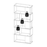 Librera Cubos Negro y Café Claro de 5 Niveles 80x30x174 Cm - Tvilum