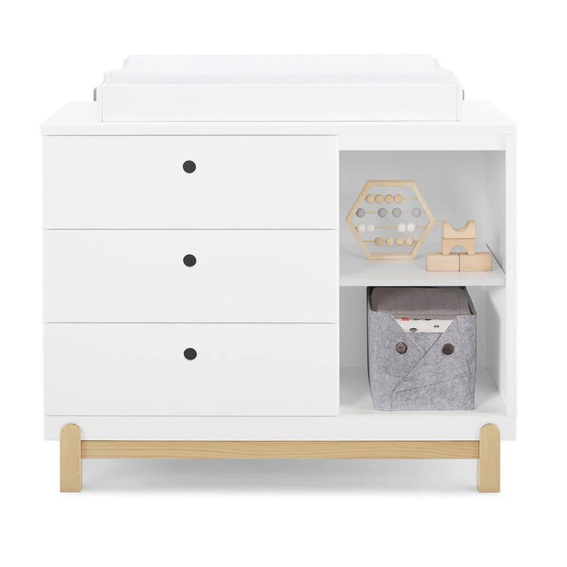 Cómoda Poppy de 3 Cajones con Compartimentos  Blanco