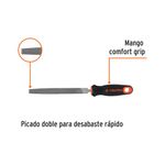 Lima Plana Bastarda 6 plg con Mango Doble Inyección