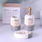 Set de 3 Piezas para Baño Blanco con Gris