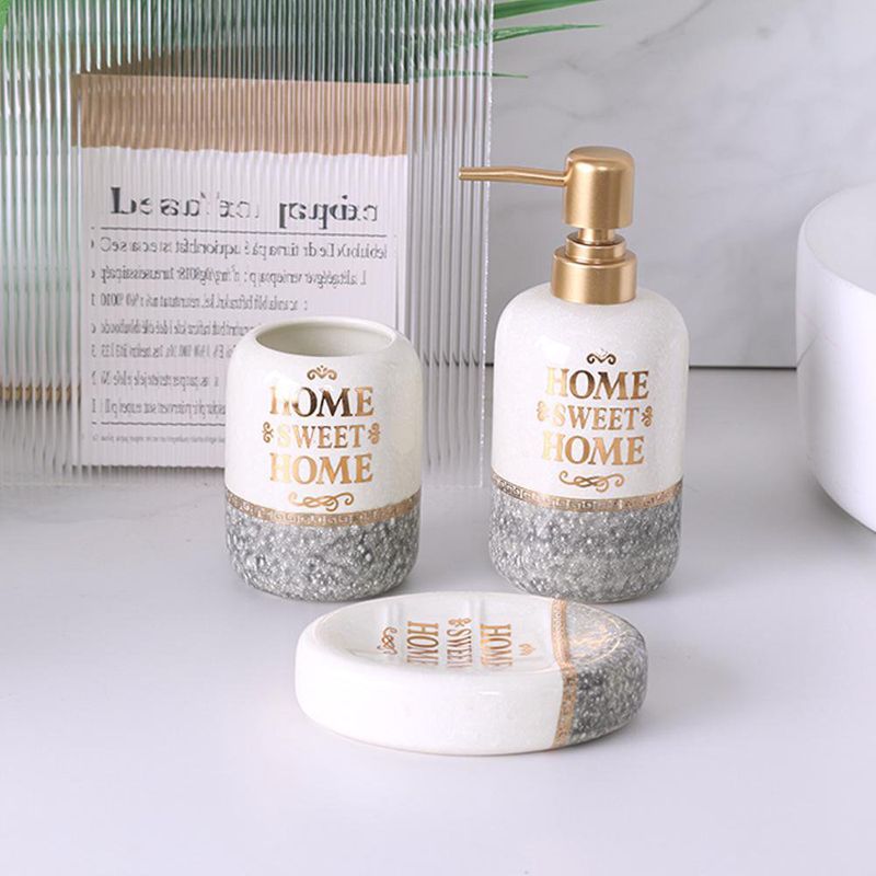 Set de 3 Piezas para Baño Blanco con Gris