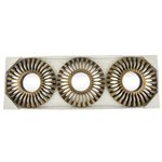 Set de 3 Espejos Decorativos Sol Radiante Dorado 25 Cm