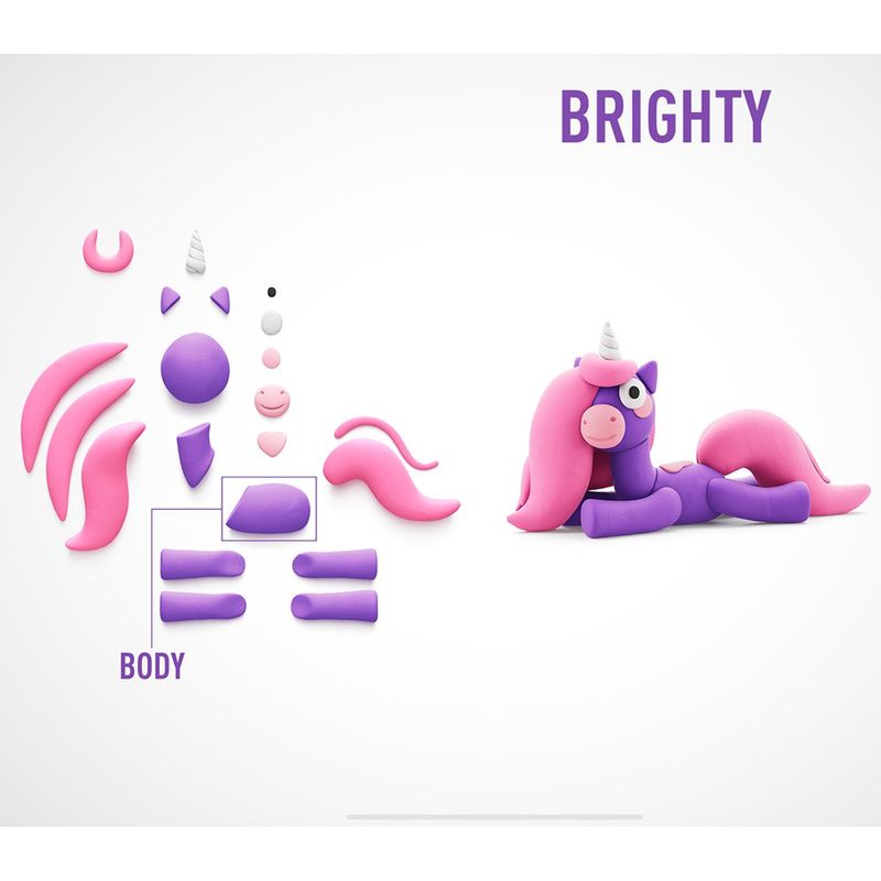 Plastilina Interactiva Unicornio Lighty 3 Botes