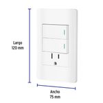 Tomacorriente y 2 Interruptores 1 Modulo Lisboa Blanco - Volteck