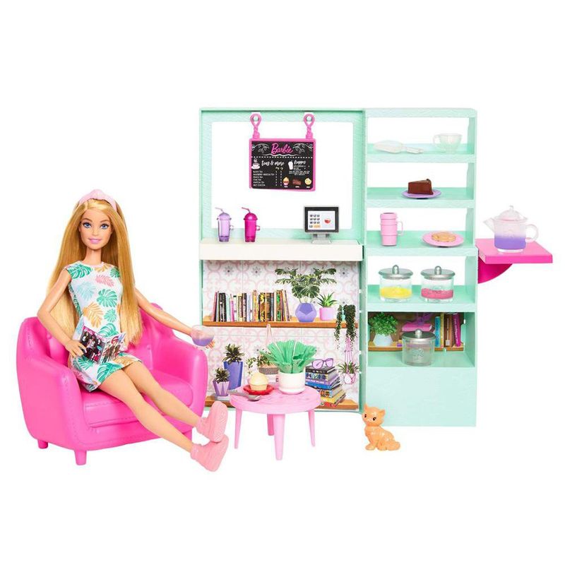 Set de Tienda de Té con Muñeca Barbie 22 Pzas