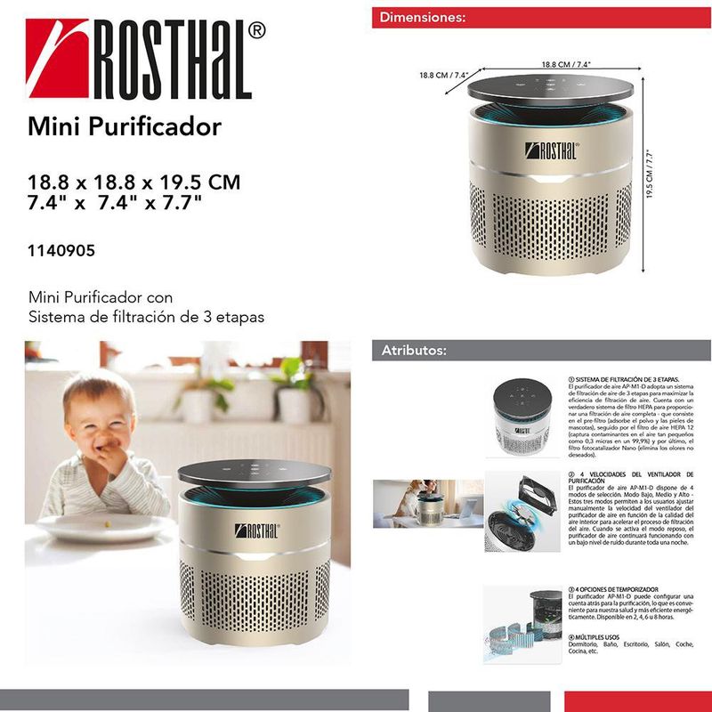 Mini Purificador de Ambiente para Escritorio