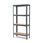 Estante Metálico con Madera 4 Niveles Gris